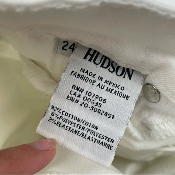 HUDSON White Midrise Suzzi Ankle Skinny Jeans Size 24 - Picture 7 of 8